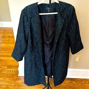Talbots size 18W green and navy 3/4 inch dressy blazer